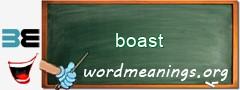 WordMeaning blackboard for boast